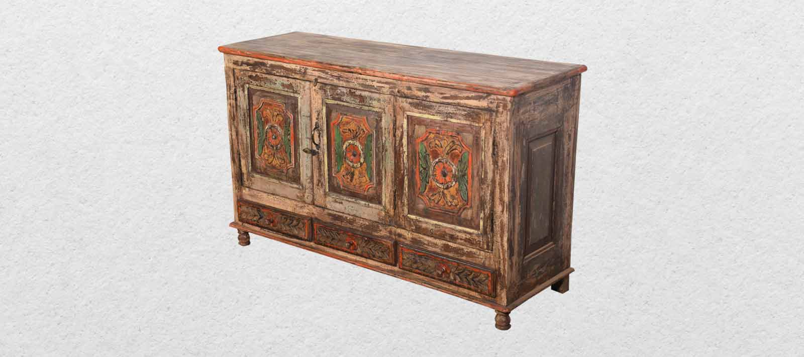 Coloured Sunflower Sideboard with 3 Drawer JSB1923