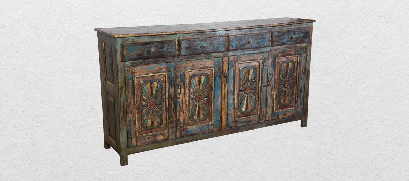 Double Door Sunflower Sideboard with 4 Drawer JSB1901
