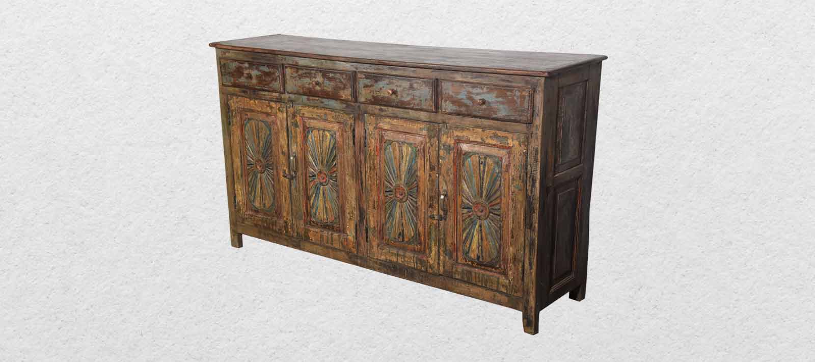 Grey Double Door Sideboard with 4 Drawer JSB1935