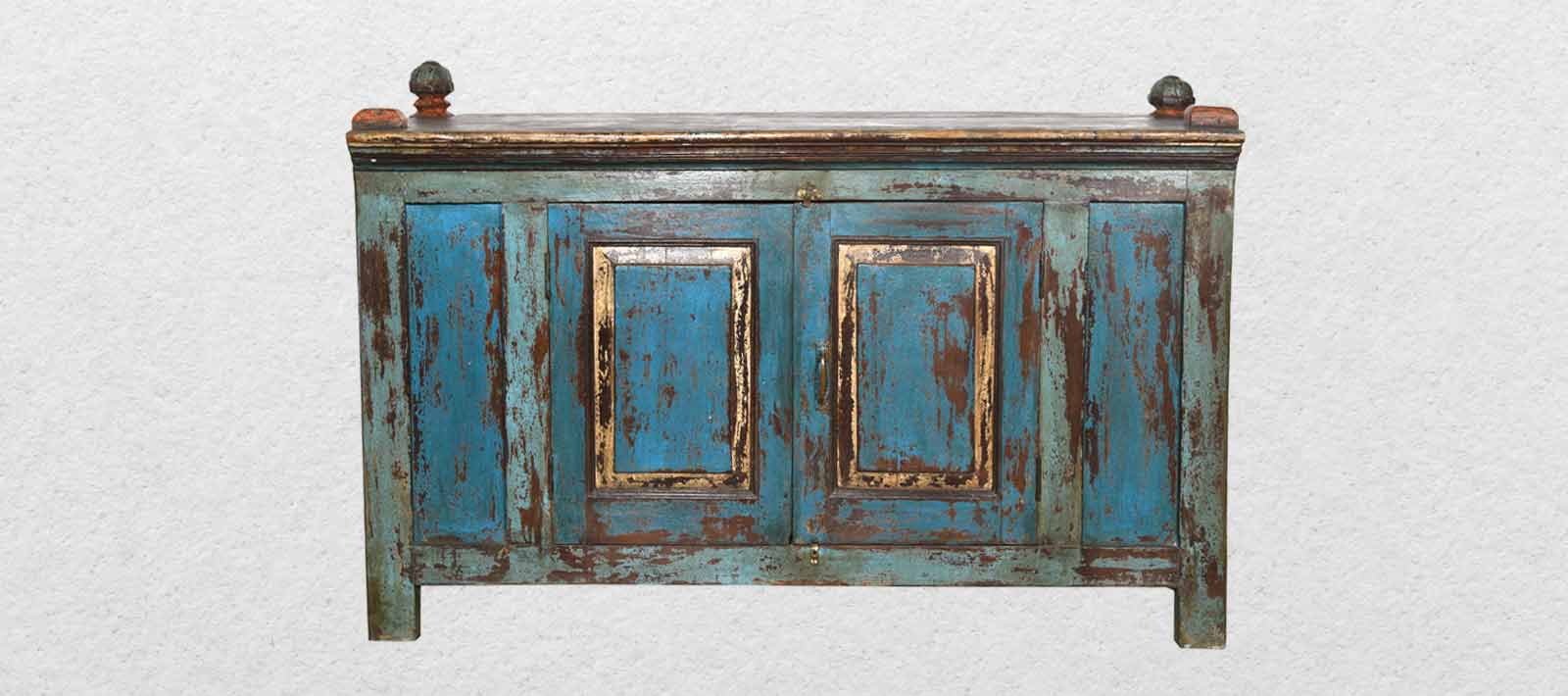 Wooden Blue Sideboard