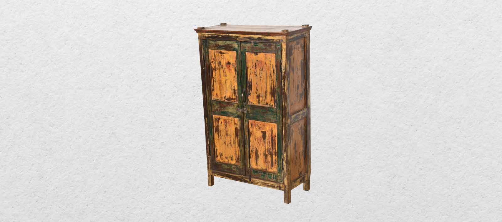 Wooden Yellow Almirah1